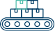 Conveyor belt and packages icon representing environmental consultants using SWPPP software