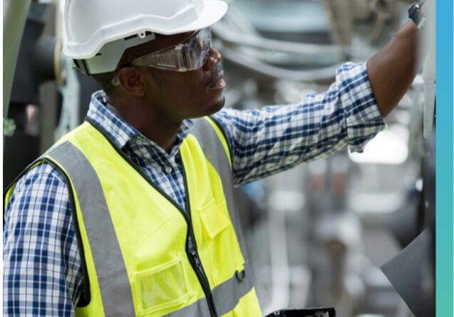 Safety consultant conducting an environmental site audit using SWPPP software for consultants.